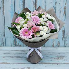 Букет цветов из:  Герберы, Альстромерии и Хризантемы в Константиновском