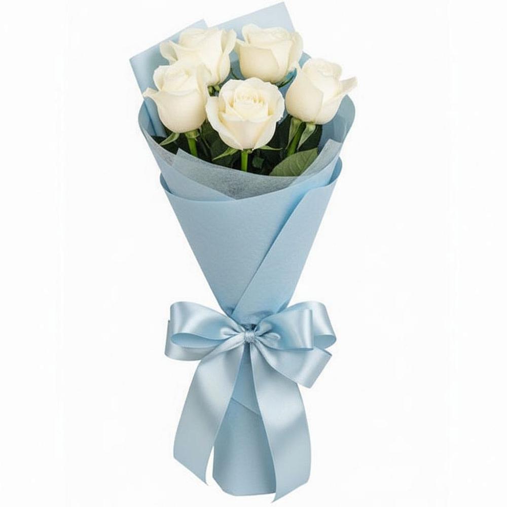 Букет 5 Белых роз Проуд в Константиновском