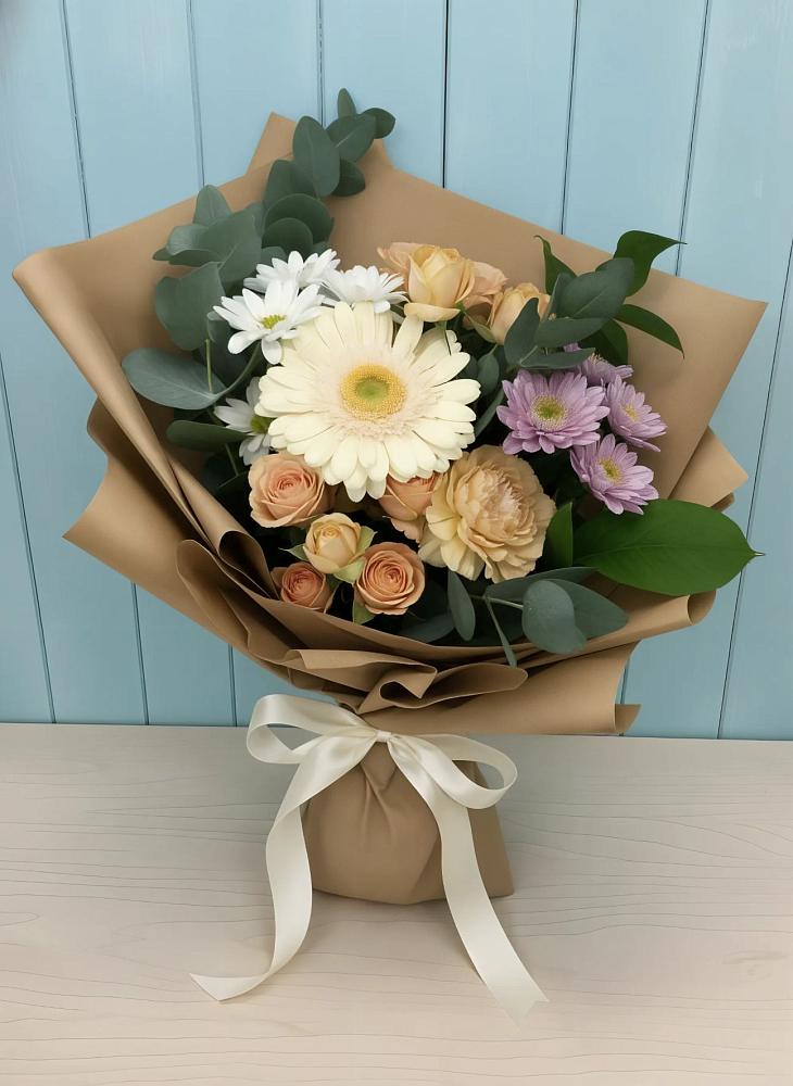 Букет цветов из: Герберы и Хризантемы в Константиновском