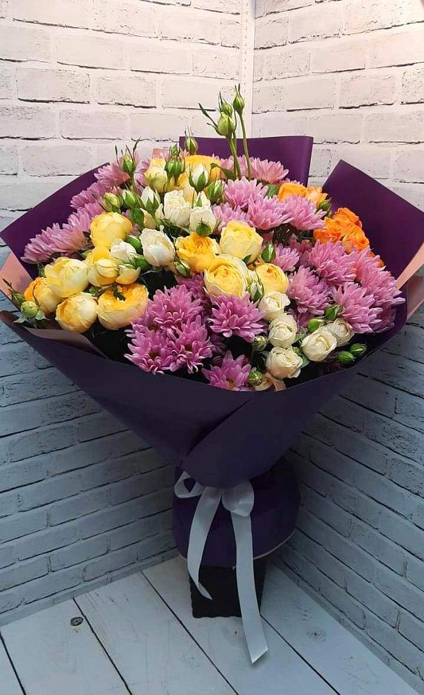Букет цветов из: Хризантемы и Розы в Константиновском