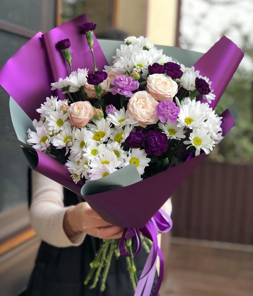 Букет цветов из: Хризантемы, Гвоздики и Розы в Константиновском