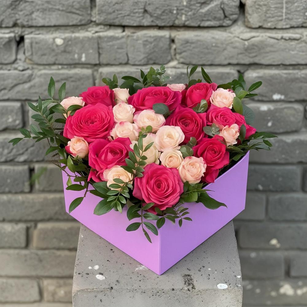 Цветочная композиция из Розы в коробке в Константиновском