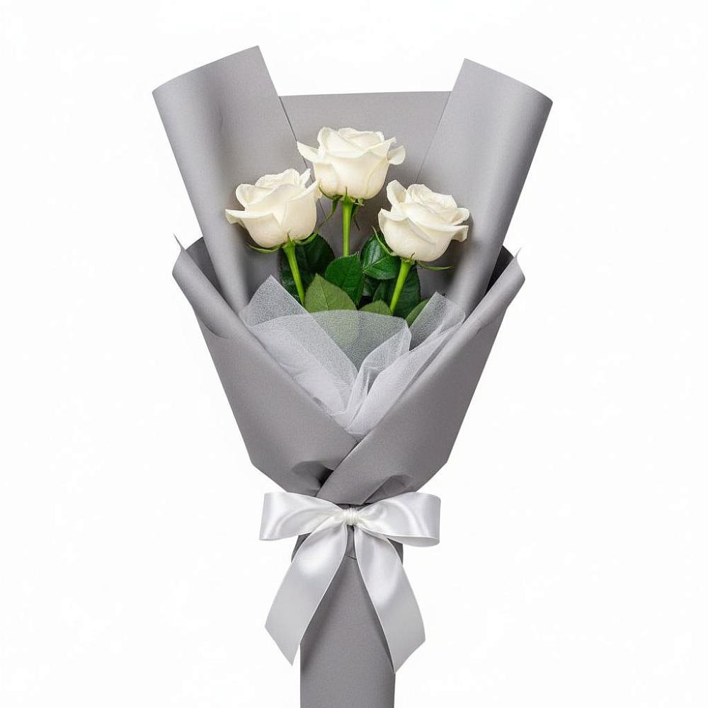 Букет 3 белые розы в Константиновском
