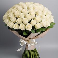 Букет 101 беля роза Белоснежка в Константиновском
