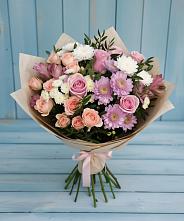 Букет цветов из:  Хризантемы, Розы и Альстромерии в Константиновском