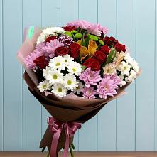 Букет цветов из:  Розы, Хризантемы и Альстромерии в Константиновском