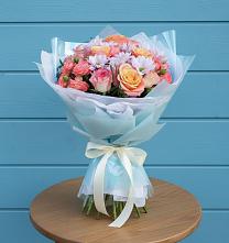 Букет цветов из:  Хризантемы и Розы в Константиновском