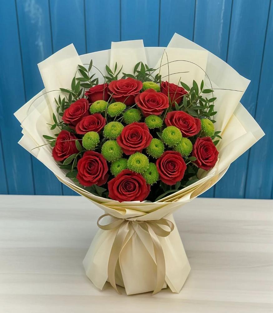 Букет цветов из: Розы и Хризантемы в Константиновском