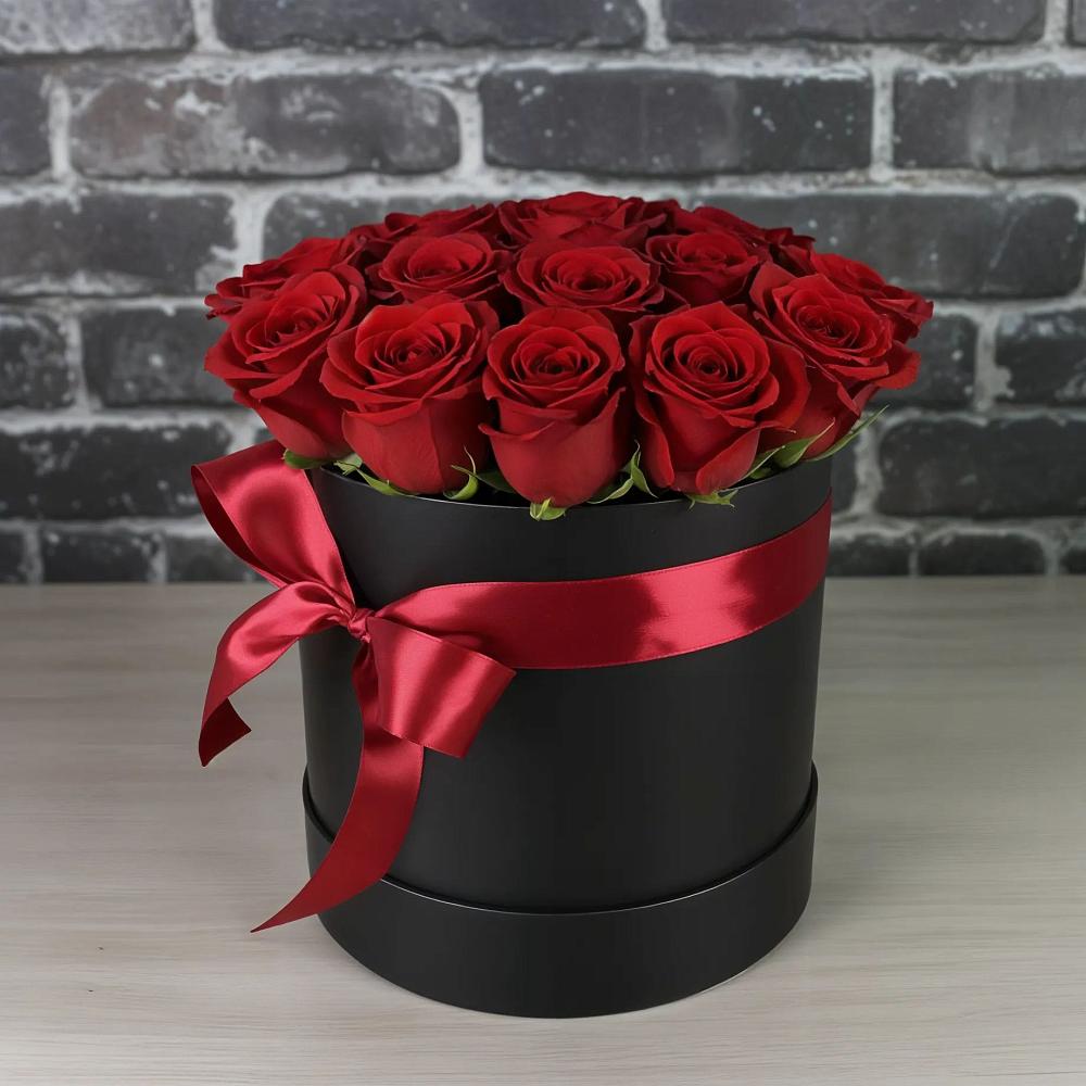 Цветочная композиция из Розы в шляпной коробке в Константиновском